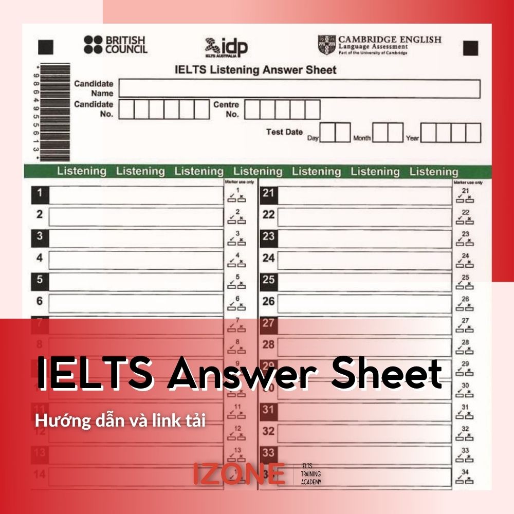 IELTS Answer Sheet: Hướng dẫn cách điền và link tải mới nhất 2024