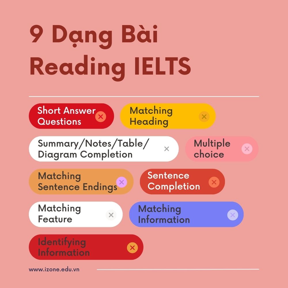 9 dạng bài Reading IELTS thường gặp và những lưu ý khi làm bài