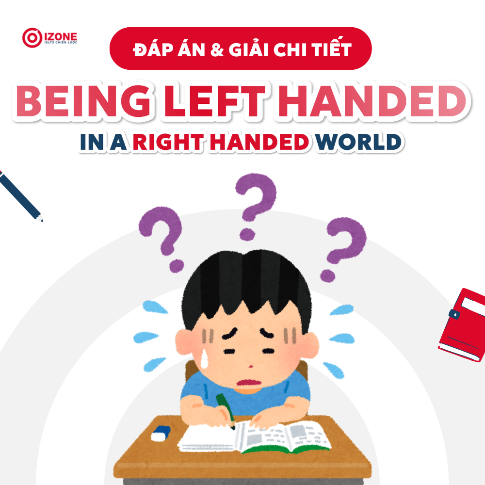 Đáp án & Giải chi tiết Being Left Handed In A Right Handed World IELTS Reading